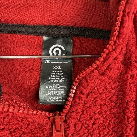 C9 Champion‎ Sherpa Fleece Zip Red NWT - Picture 5 of 8